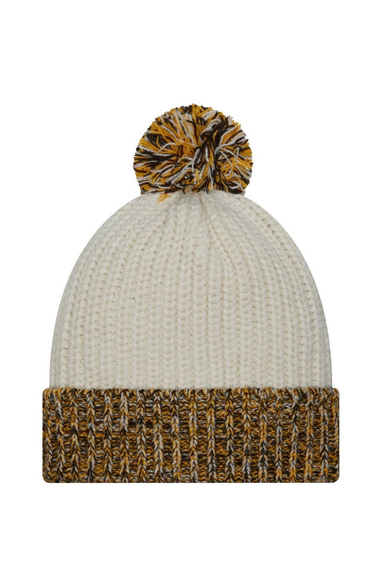 New Era Women's New Era Cream Iowa Hawkeyes Fresh Cuffed Knit Hat with Pom, Alternate, color, 