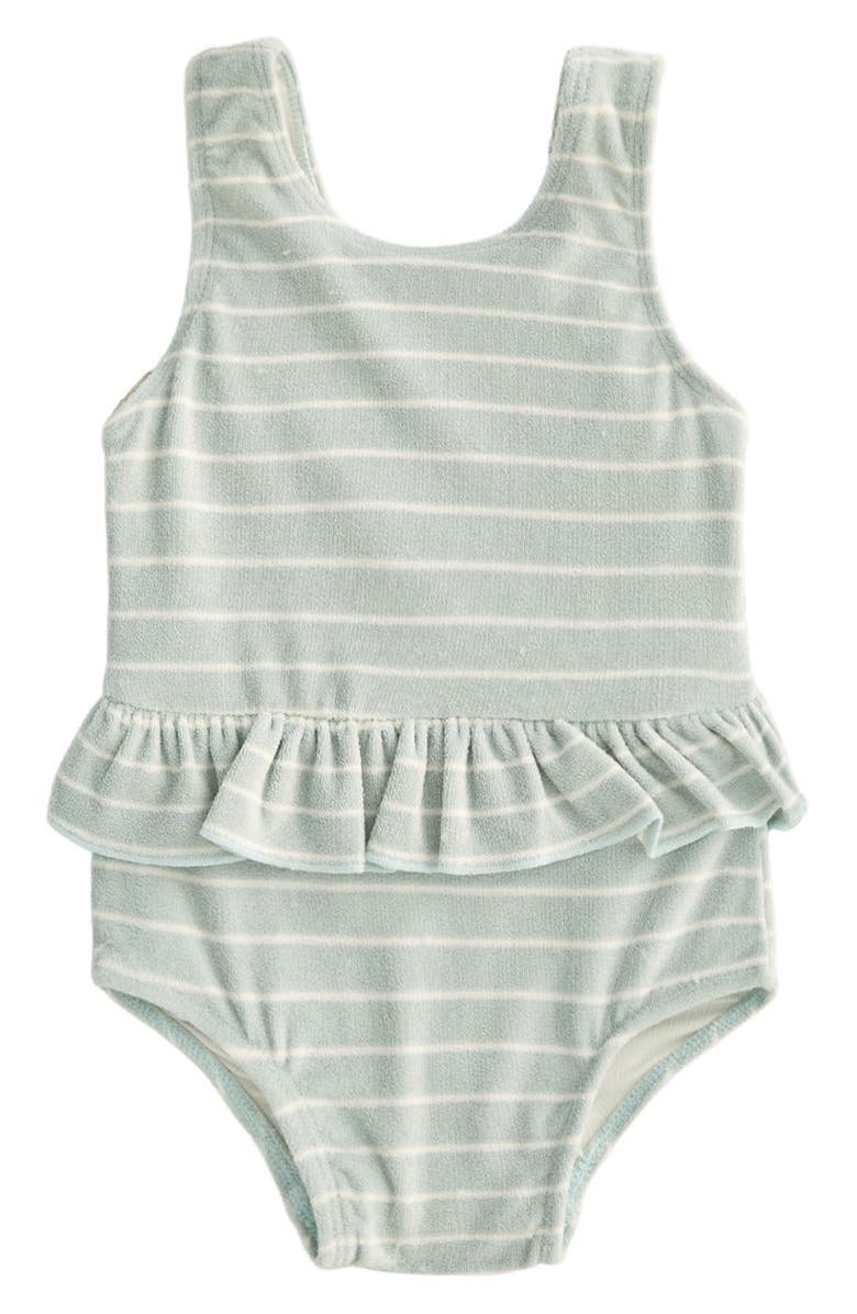 Rylee + Cru Skirted One-Piece Swimsuit, Alternate, color, Seafoam