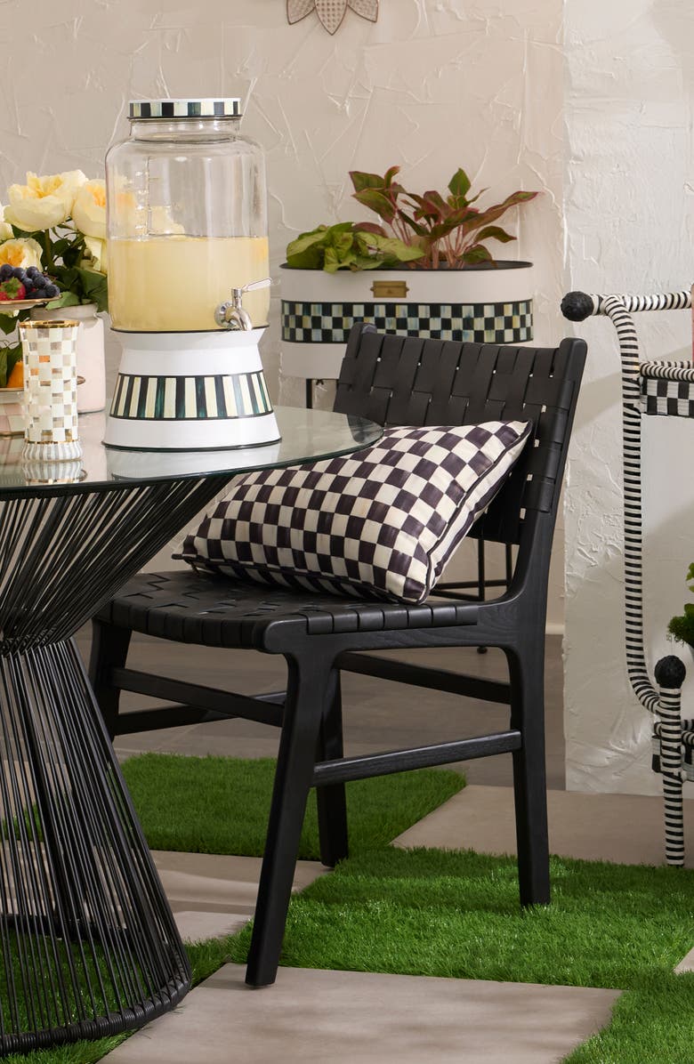 MACKENZIE CHILDS Courtly Check Print Outdoor Lumbar Pillow, Alternate, color, Black