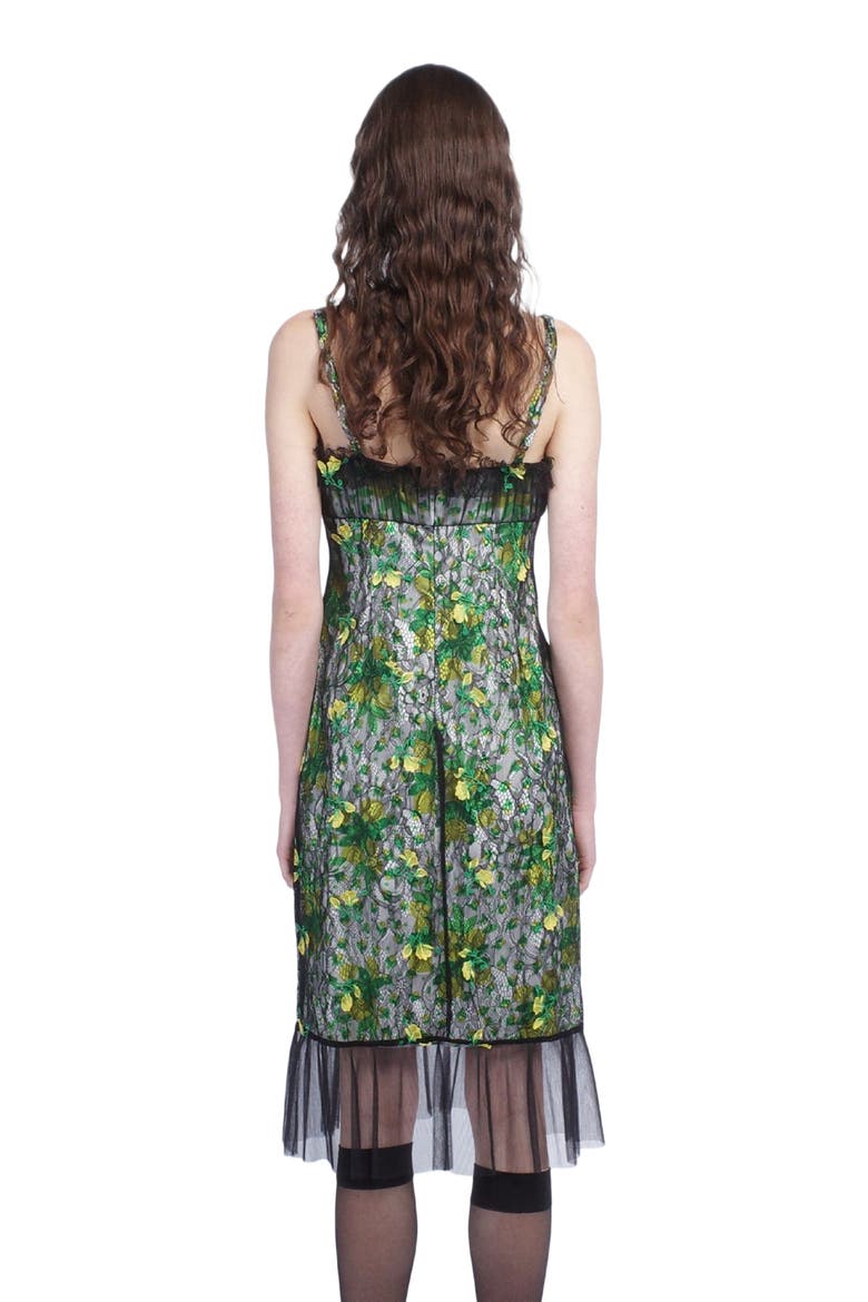 Rosebuds and  Lace Combo Dress, Alternate, color, Black Multi