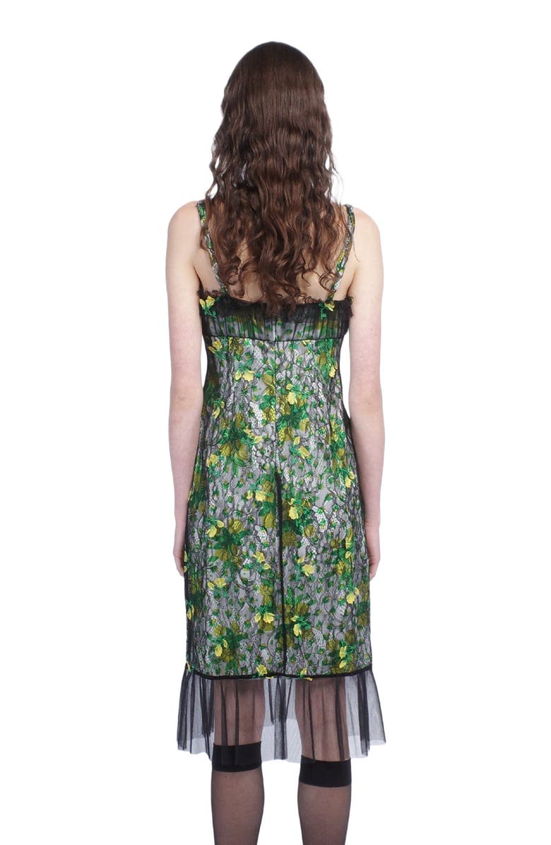 Anna Sui Rosebuds and  Lace Combo Dress, Alternate, color, Black Multi