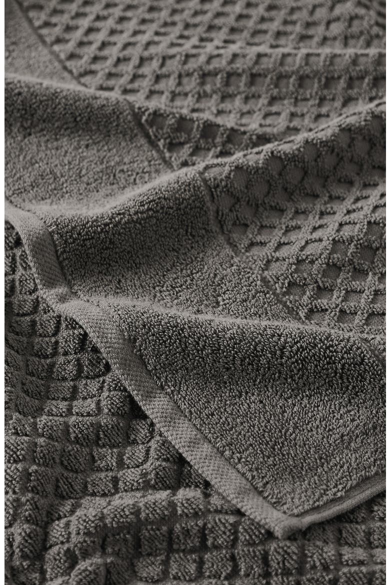 Diamond Waffle Texture 6-Piece Towel Set, Alternate, color, DARK GREY
