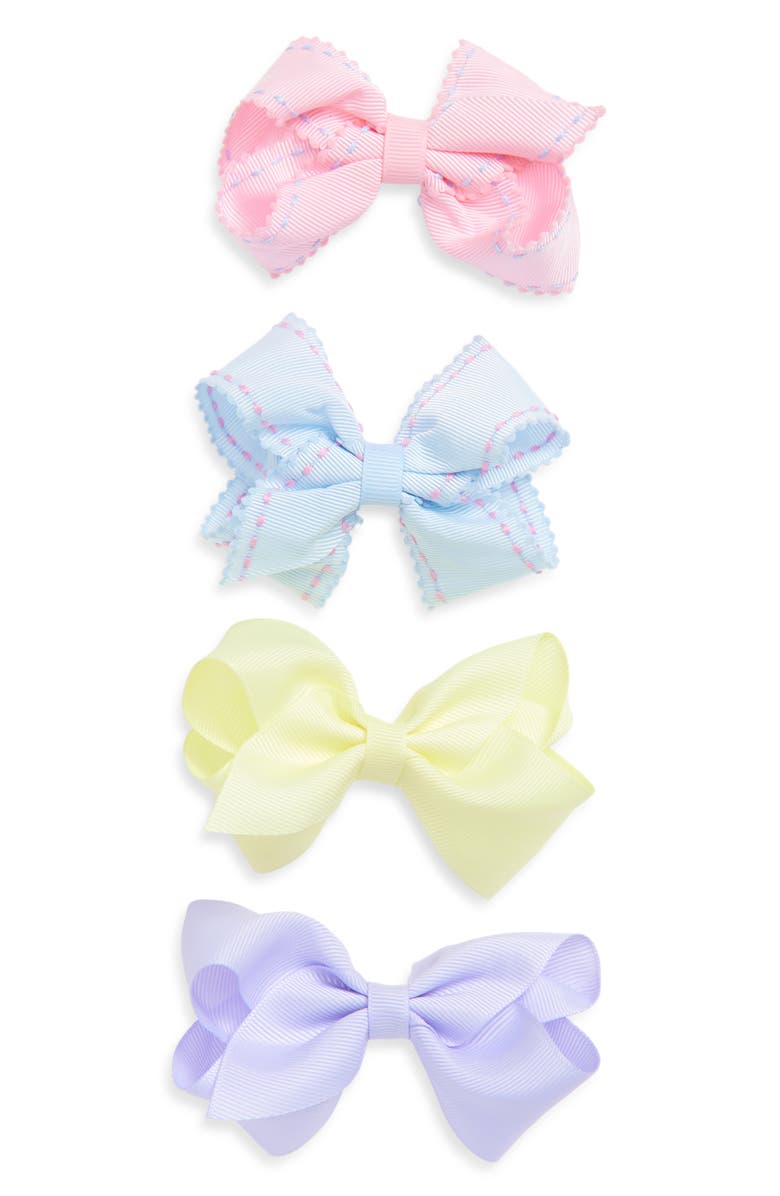 Capelli New York Kids' Assorted 4-Pack Bow Hair Clips, Main, color, Multi