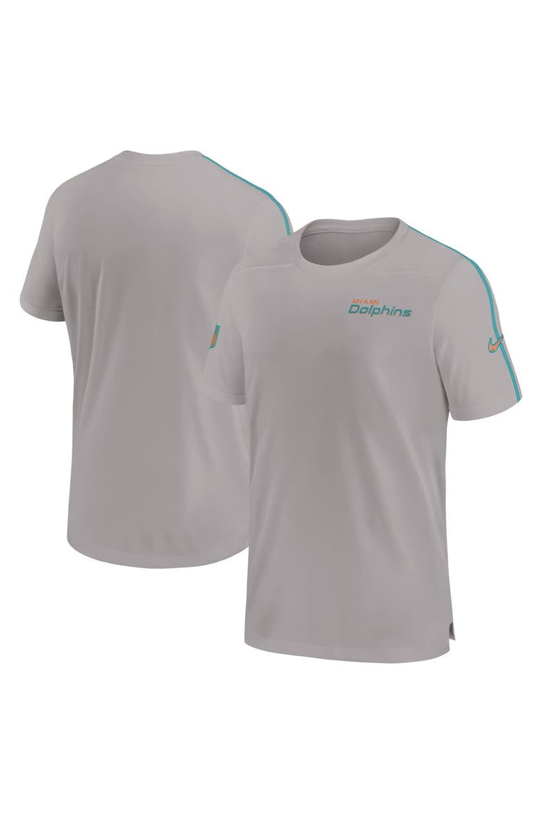 Men's Nike Gray Miami Dolphins 2024 Sideline Coach UV Performance T-Shirt, Alternate, color, Gray