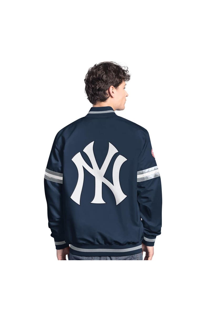 STARTER Men's Starter  Navy New York Yankees Scout Full-Snap Varsity Jacket, Alternate, color, Navy