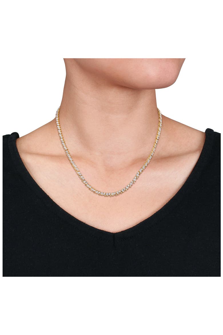 Twisted Diamond Tennis Necklace - 1ct., Alternate, color, GOLD