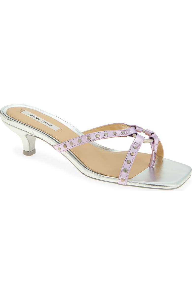 Sandy Liang Spy Kitten Heel Sandal, Main, color, Metallic Pink
