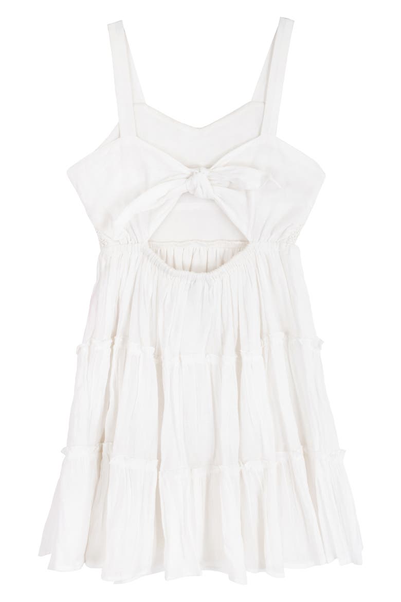 cotton sun dress Soleil- Summer- Striped 100% Cotton Tired Midi Dress M