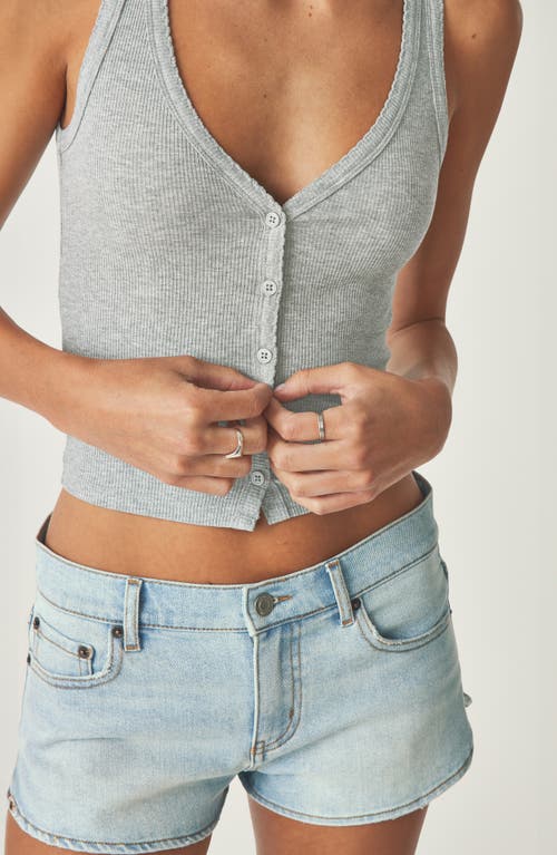 Florence By Mills Rib Button-up Tank Top In Gray