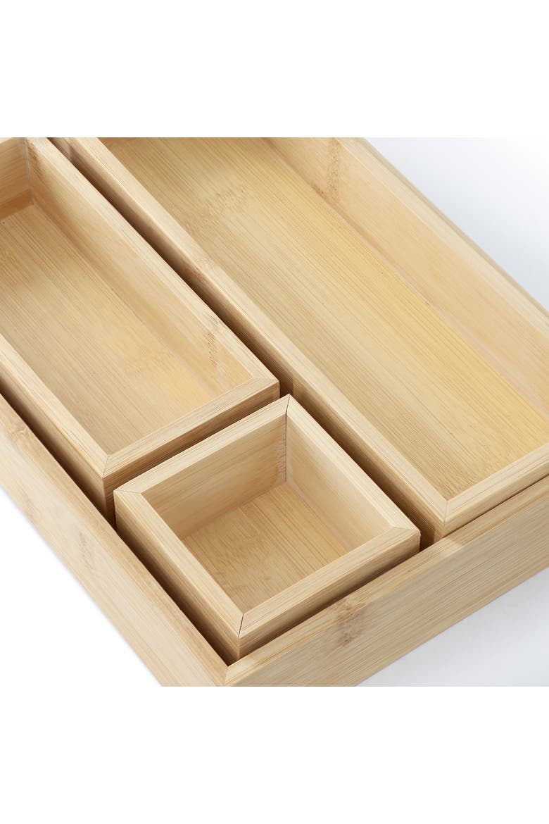 Wood Storage and Organization Trays, Alternate, color, Bamboo