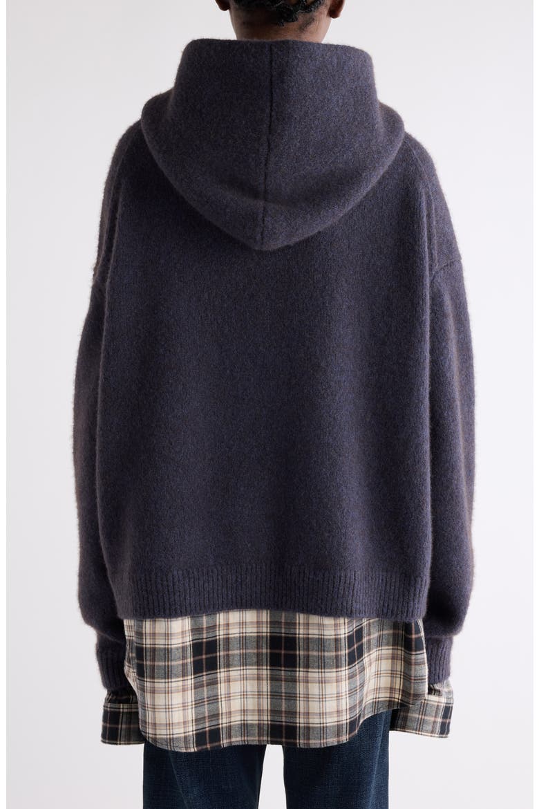Krisp Layered Yak Hair & Alpaca Blend Sweater Hoodie, Alternate, color, GRAPHITE GREY