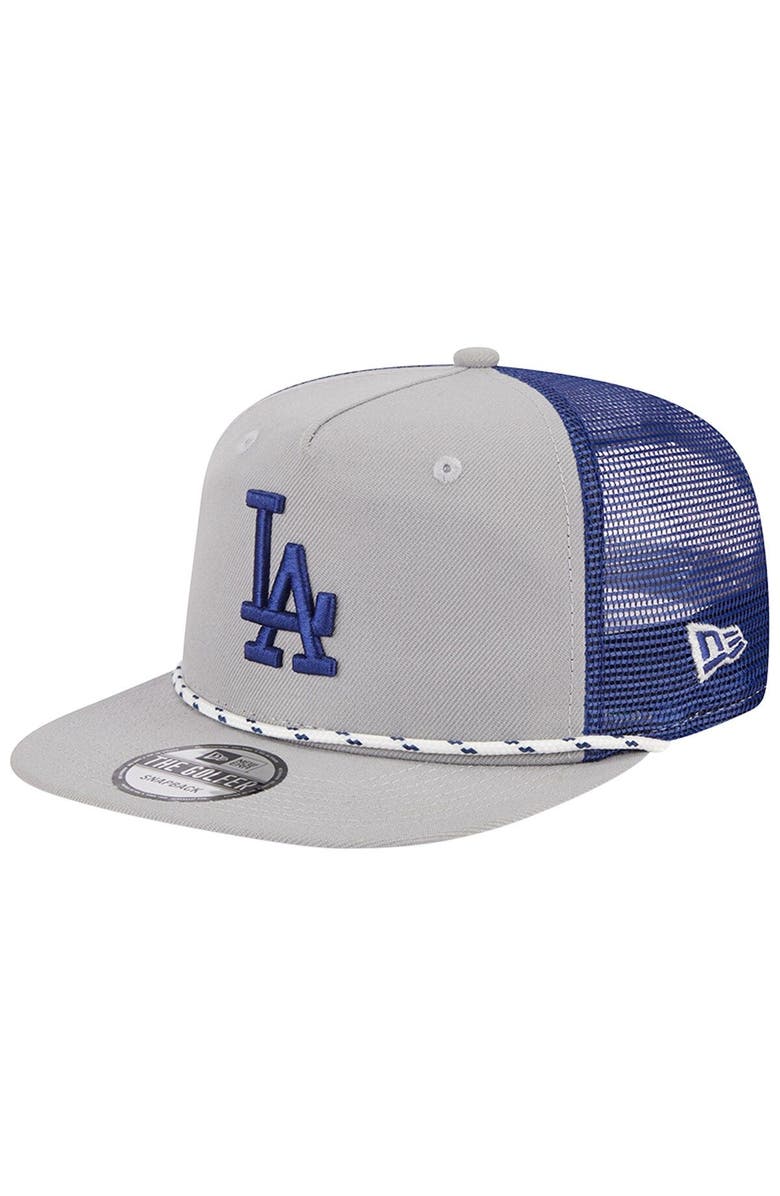 New Era Men's New Era Gray Los Angeles Dodgers Golfer Green Undervisor 9FIFTY Snapback Hat, Main, color, 