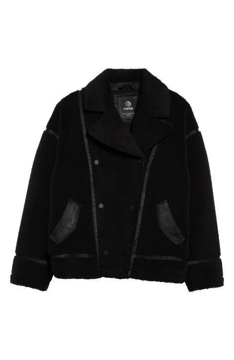 Faux Shearling Biker Jacket