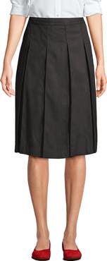 Lands' End School Uniform Solid Box Pleat Skirt Below the Knee