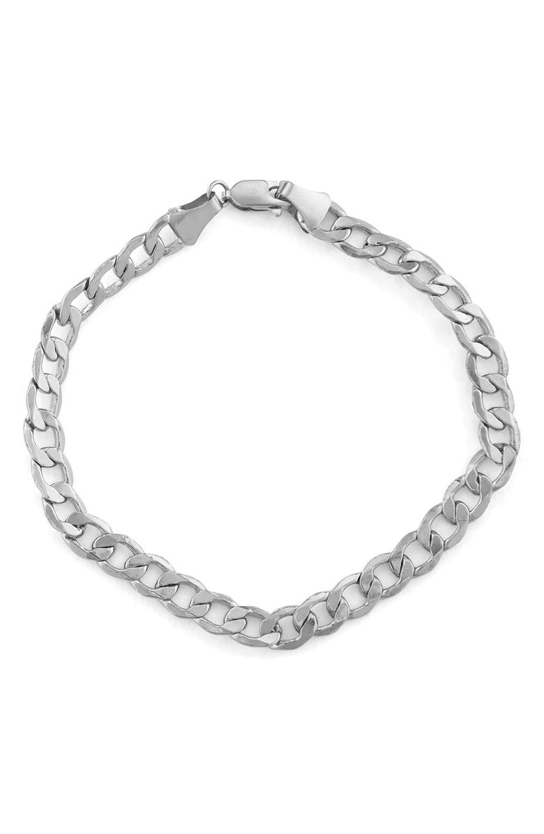 FZN Curb Chain Bracelet, Main, color, Silver
