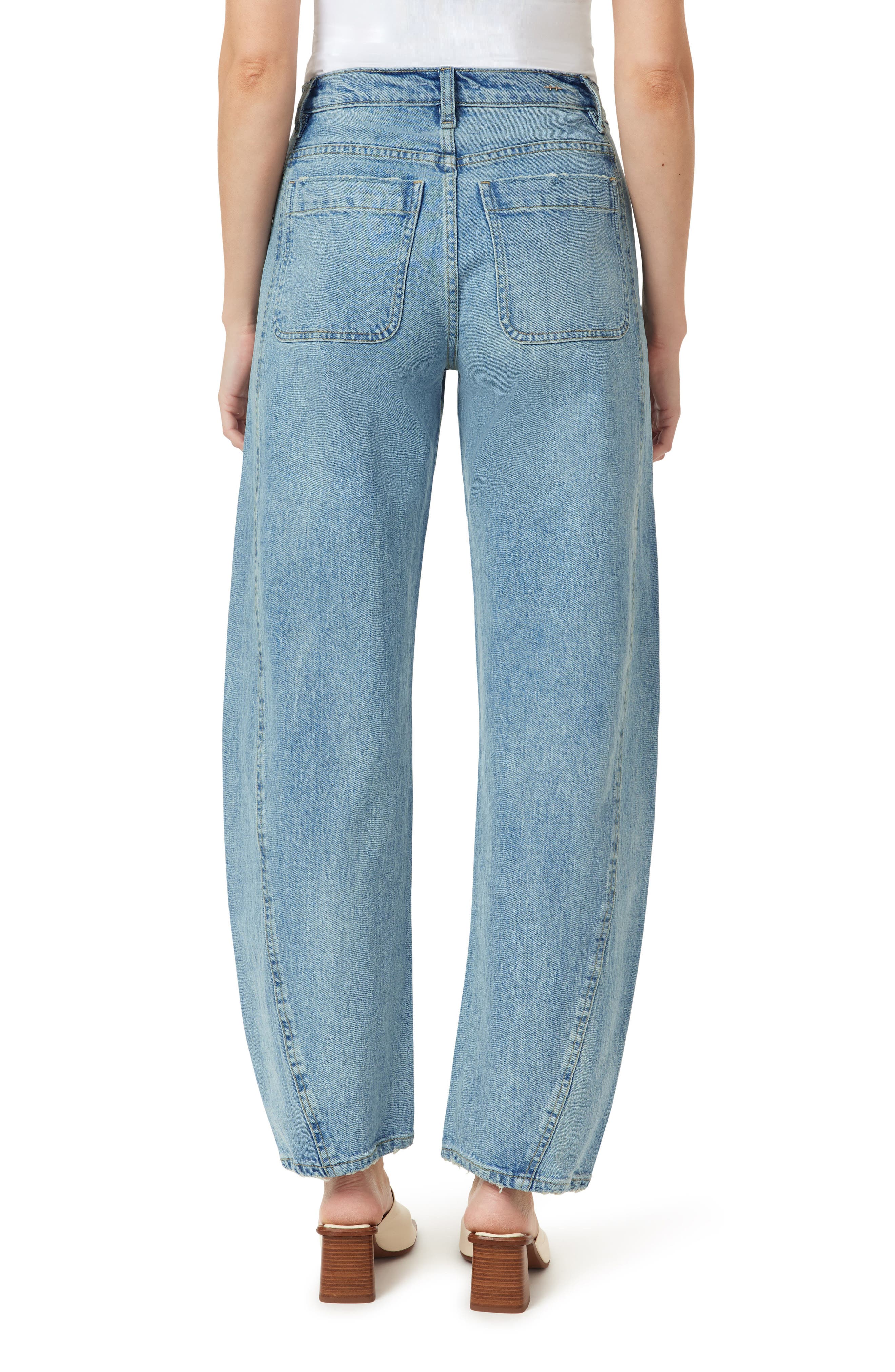 Evie High Front Patch Ankle Barrel Leg Jeans - image 2