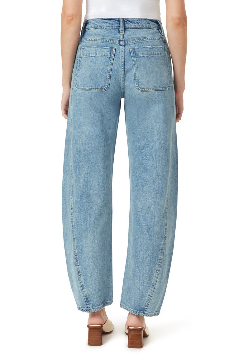 Evie High Front Patch Ankle Barrel Leg Jeans, Alternate, color, AIRE