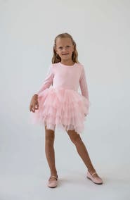 Mini Celebrities Rose Long Sleeve Fluffy Tutu Dress