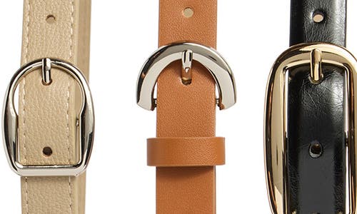 Steve Madden 3-for-1 Assorted Belts In Cognac-black-camel