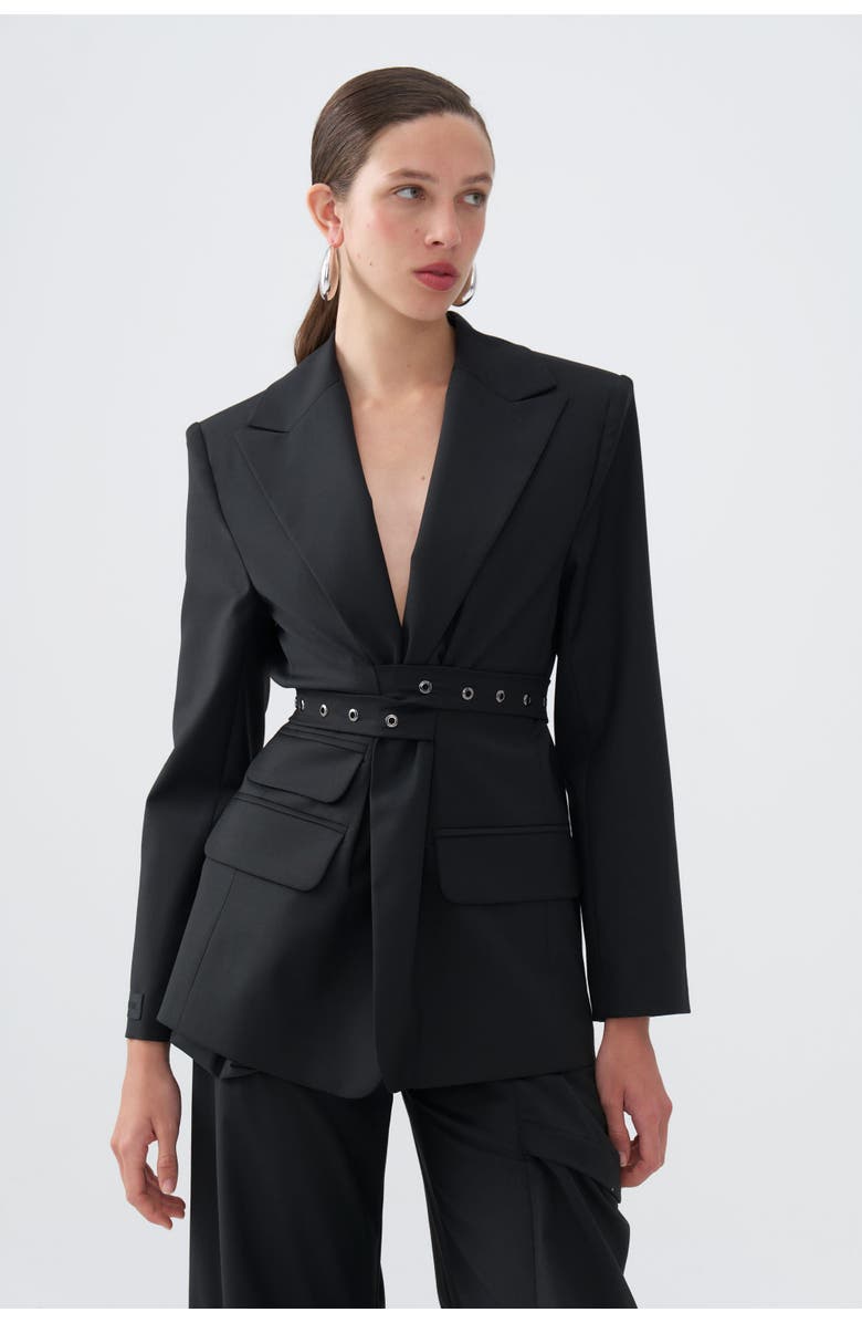 Nocturne Belt Detailed Jacket, Main, color, 