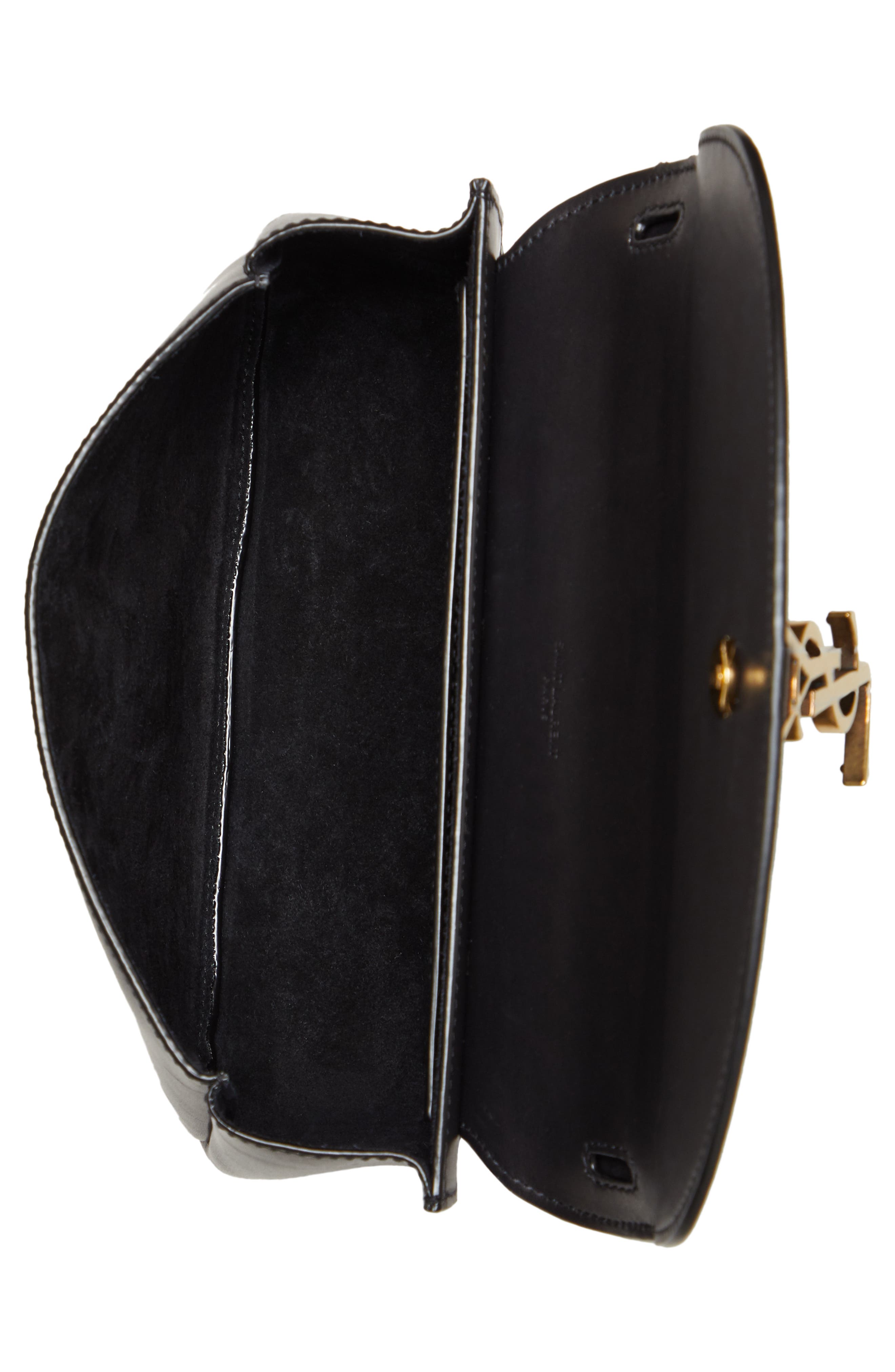 Large Kaia Monogram Leather Crossbody Bag, Alternate, color, NOIR