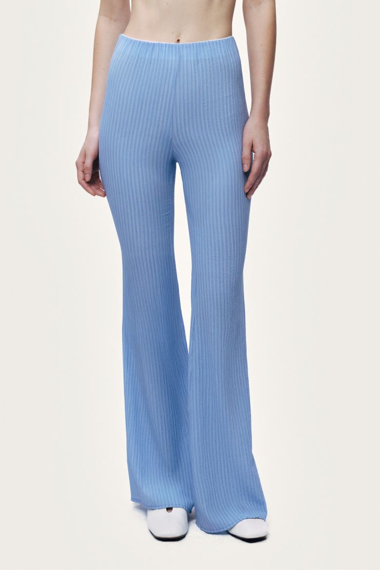 High Waist Flare Trousers, Alternate, color, Blue