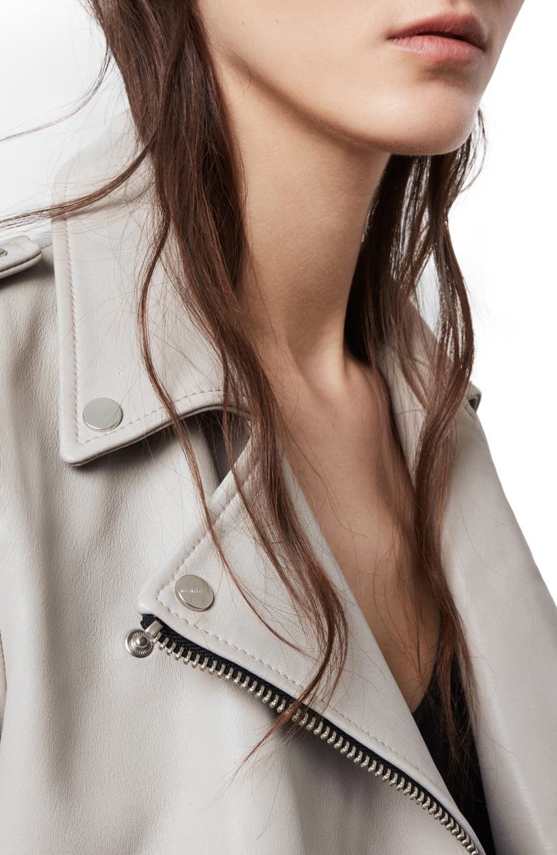 AllSaints Balfern Leather Biker Jacket, Alternate, color,