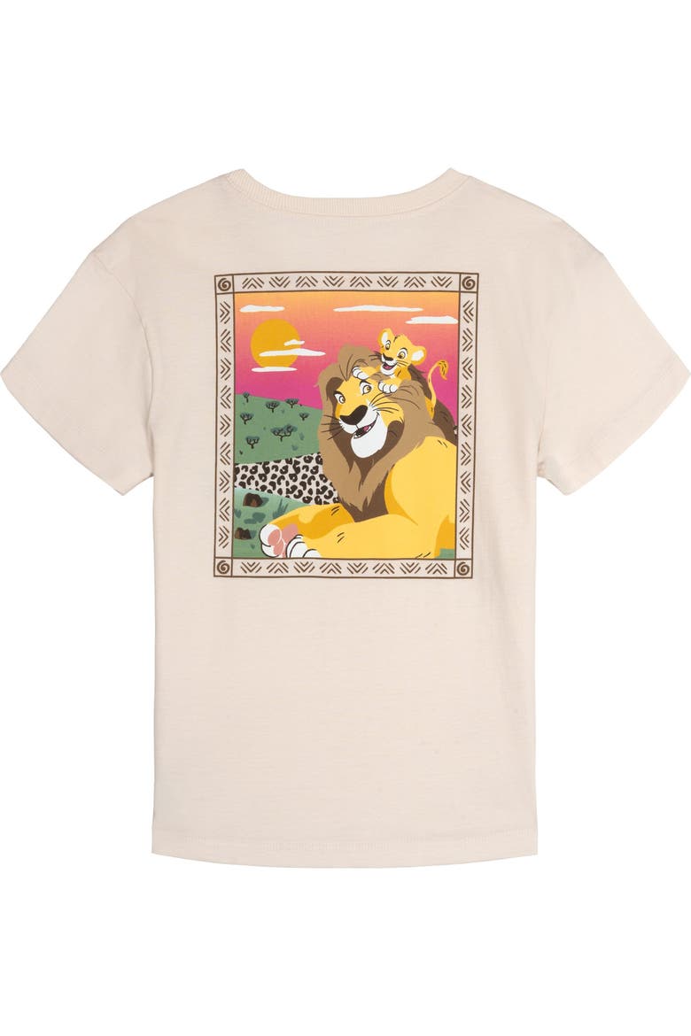 Lion King 2-Piece T-Shirt and Bike Shorts Set, Alternate, color, Beige Simba Mufasa