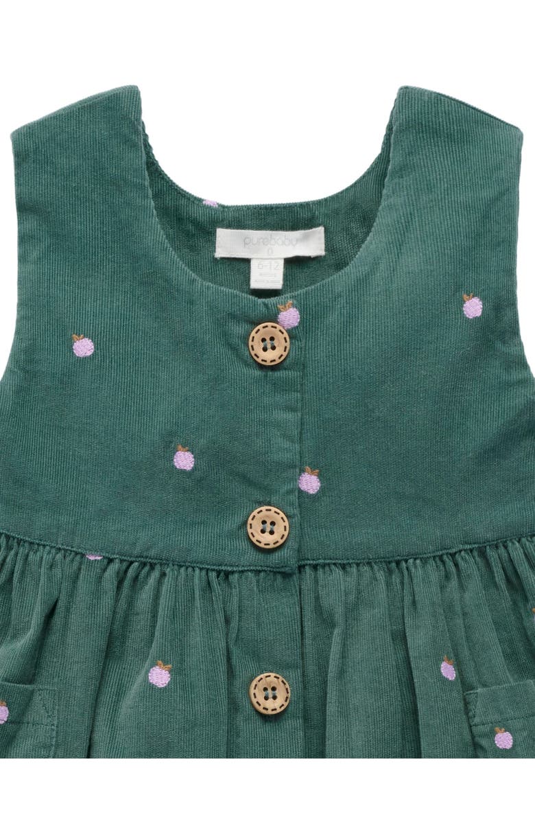Purebaby Corduroy Pinnie & Headband Set, Alternate, color, Apple Broderie