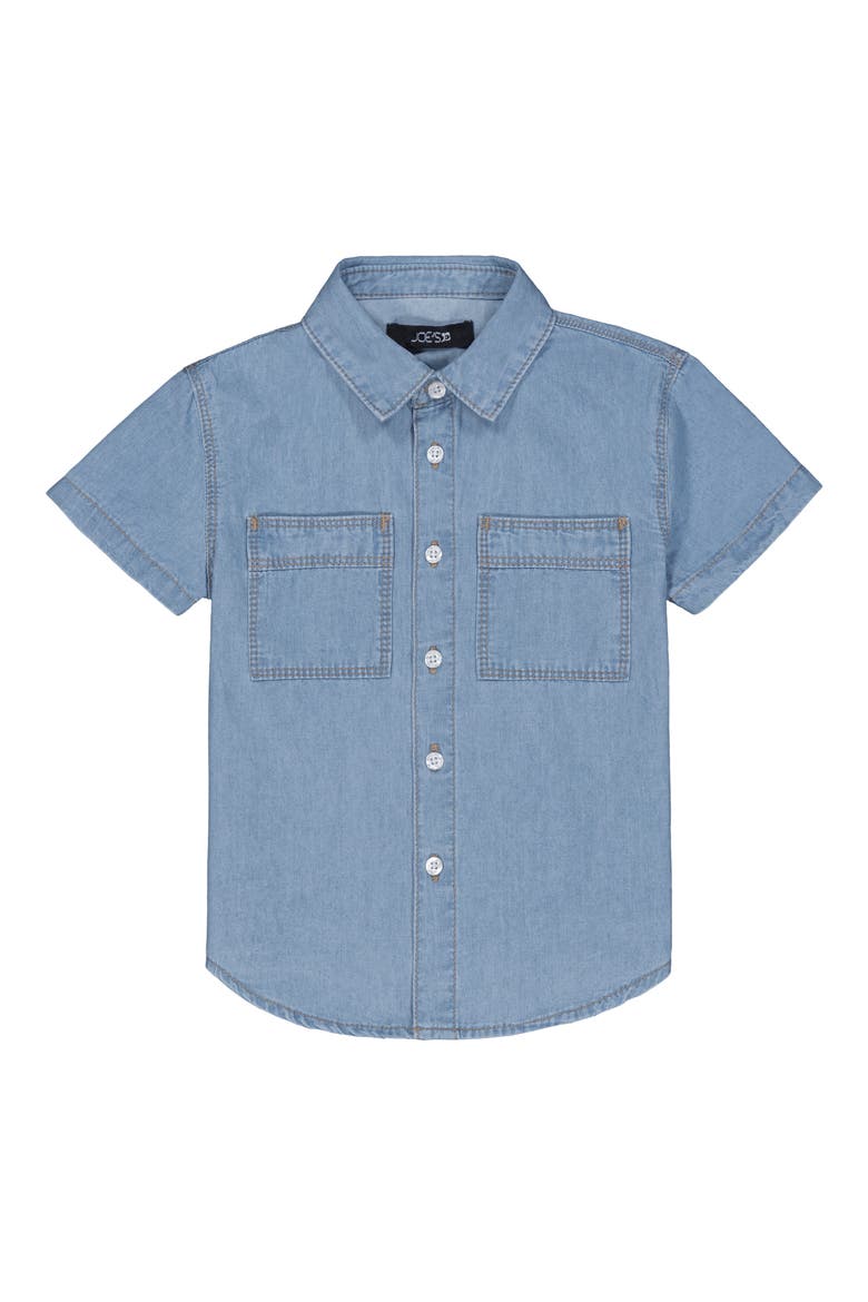 Kids' Chambray Button-Up Shirt & Shorts Set, Alternate, color, LIGHT WASH