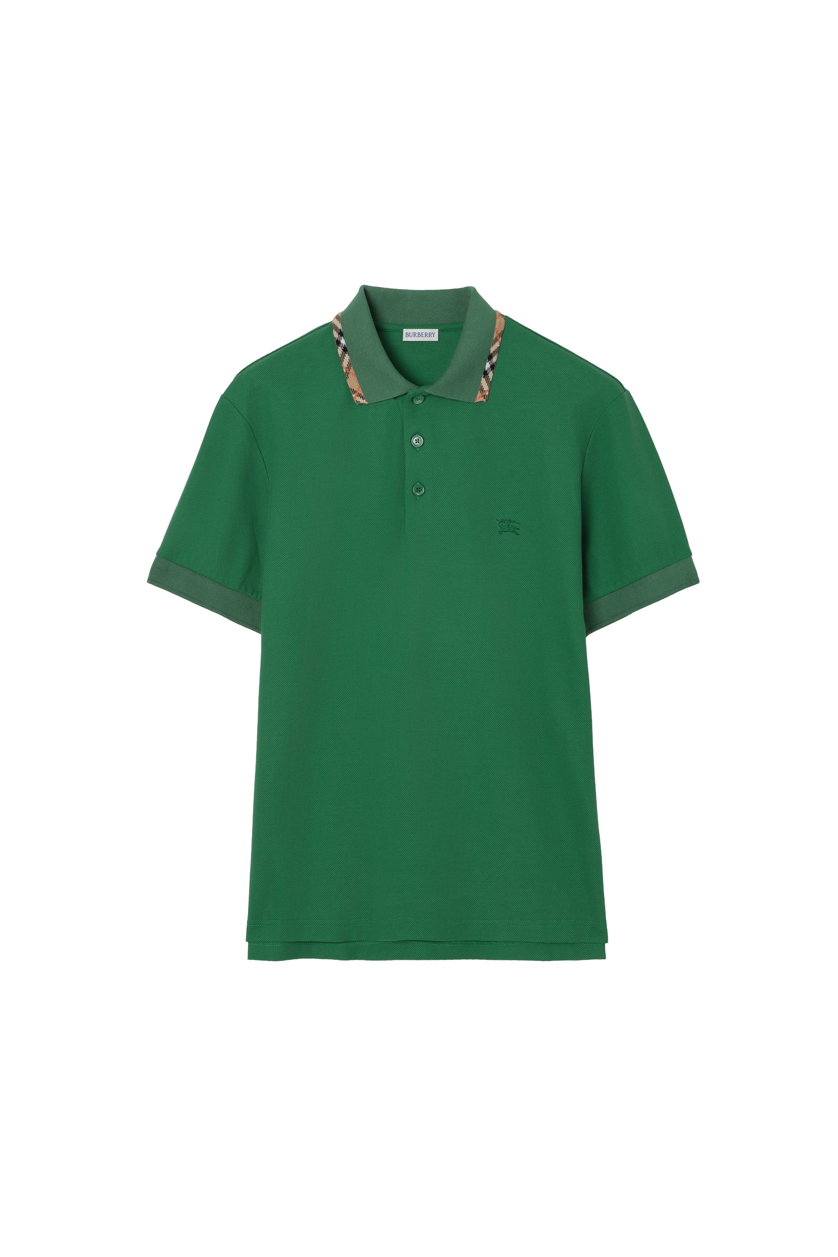 Check Trim Cotton Polo Shirt - image 4