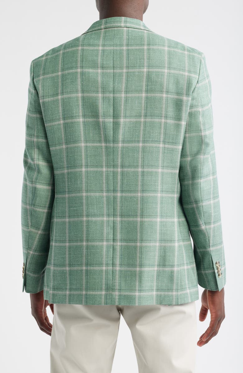 Peter Millar Hyperlight Soft Plaid Wool & Silk Blend Sport Coat, Alternate, color, Light Green