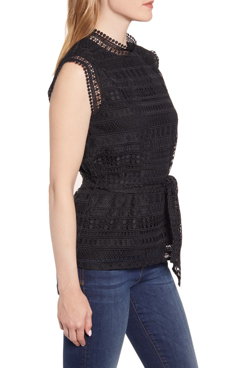 GIBSONLOOK Gibson Belted Lace Top, Alternate, color, 