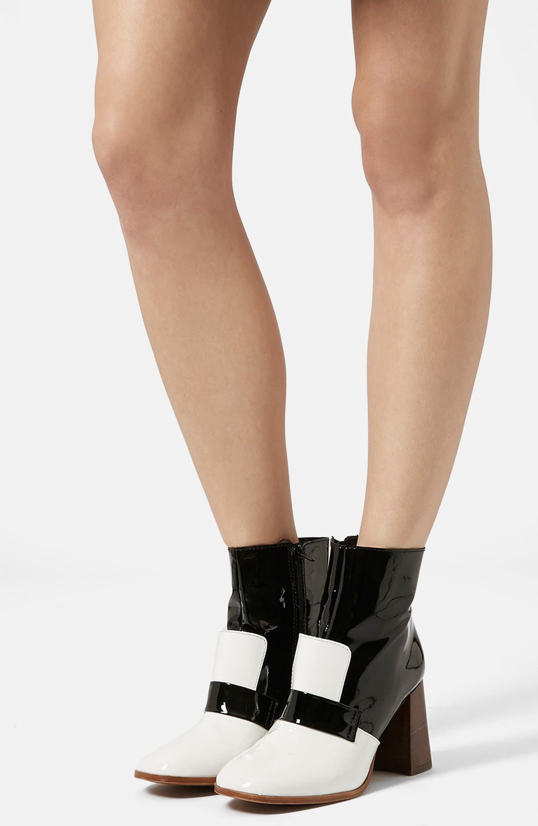 Topshop 'Pop Message' Leather Ankle Boots, Alternate, color, 