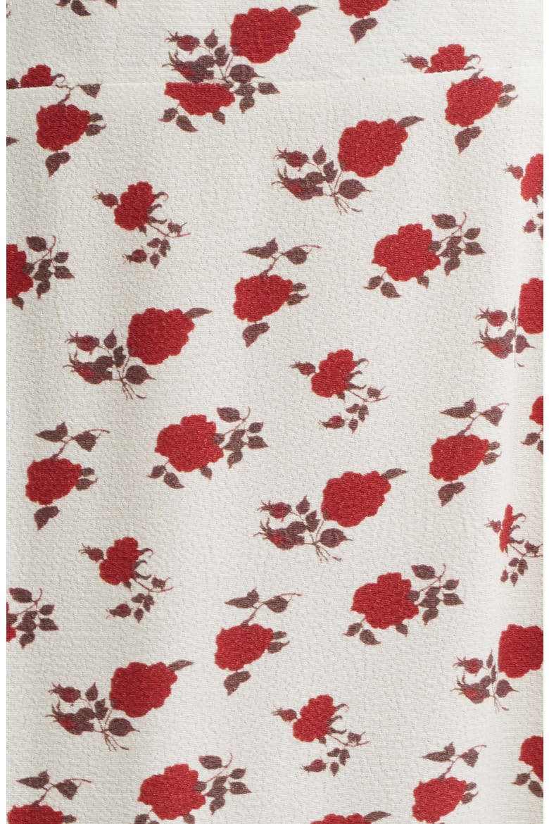 Mela Floral Crepe Minidress, Alternate, color, WHITE/ HAZY ROSE DEEP RED