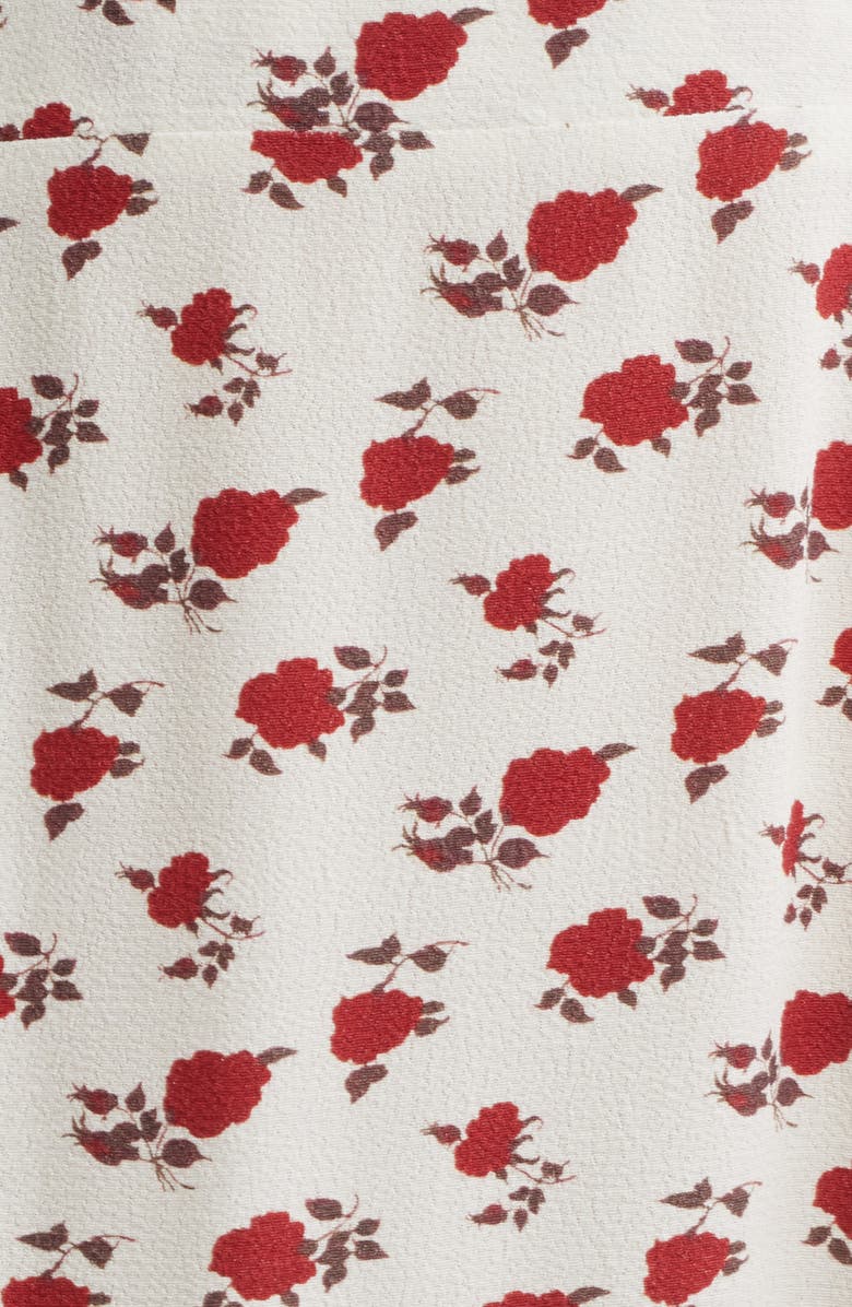Faithfull the Brand Mela Floral Crepe Minidress, Alternate, color, White/ Hazy Rose Deep Red