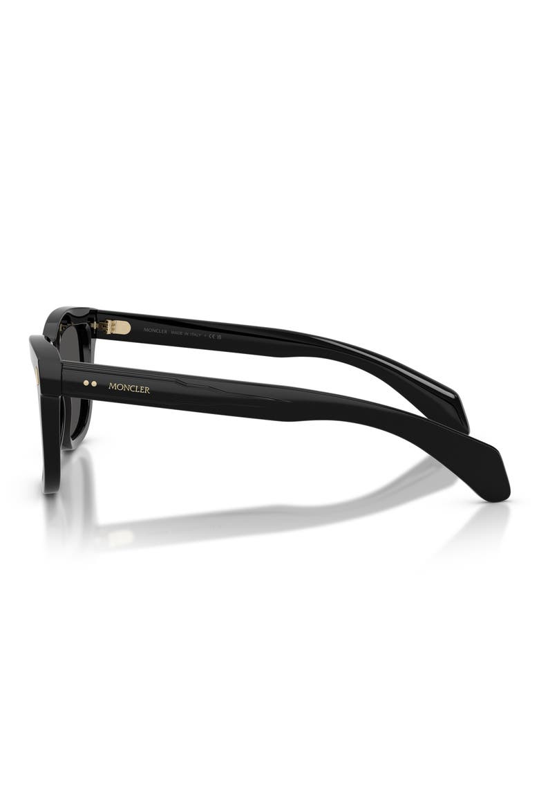 Bronzz 52mm Pillow Sunglasses, Alternate, color, SHINY BLACK / SOLID DARK GREY