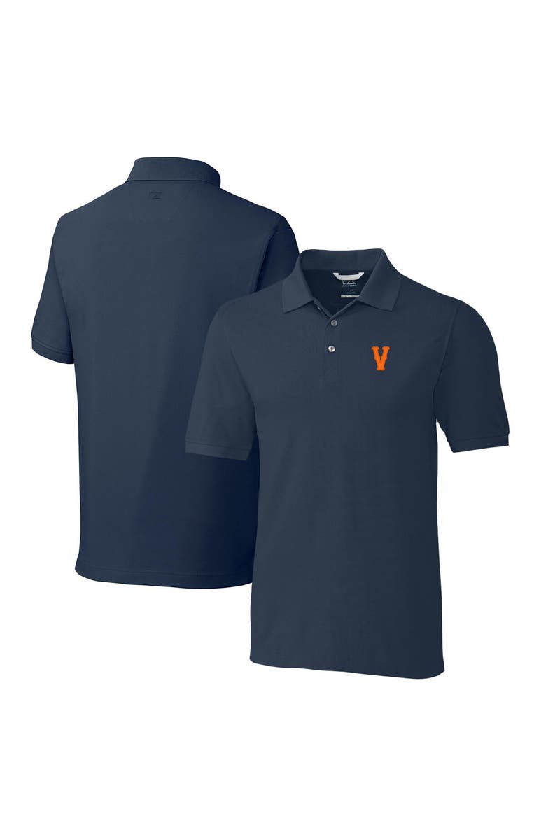 Cutter & Buck Men's Cutter & Buck Navy Virginia Cavaliers Vintage Vault Advantage Tri-Blend Pique Big & Tall Polo, Main, color, 