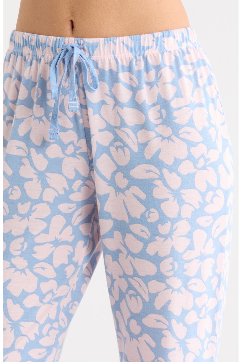 Star Seeker Brushed Jersey Pajamas, Alternate, color, PINK FLOWERS