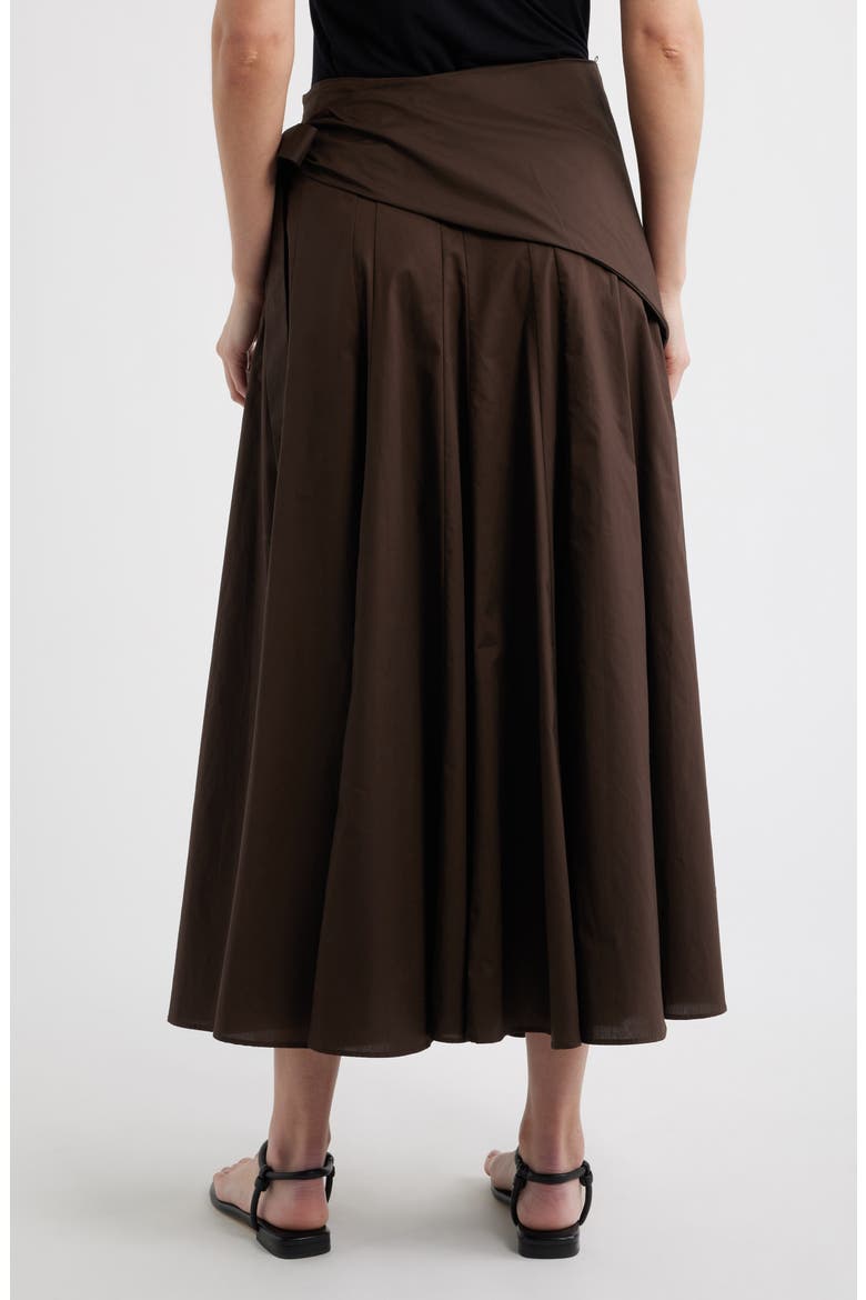 Falda Milos Faux Wrap Cotton Skirt, Alternate, color, CHOCOLATE