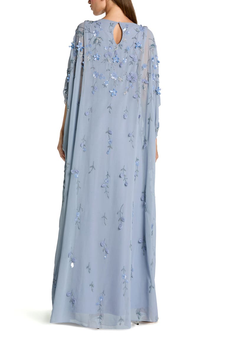 Embellished Mesh High Neck Trapeze Dress, Alternate, color, Powder Blue
