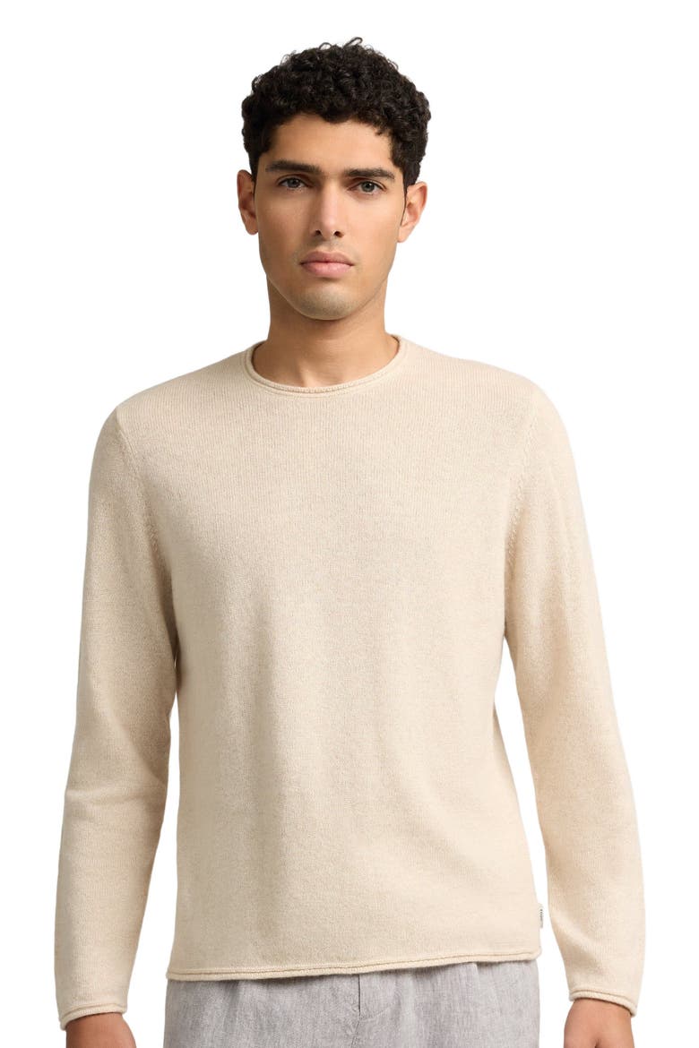 Linen Cashmere Rollneck Sweater, Alternate, color, Natural Melange
