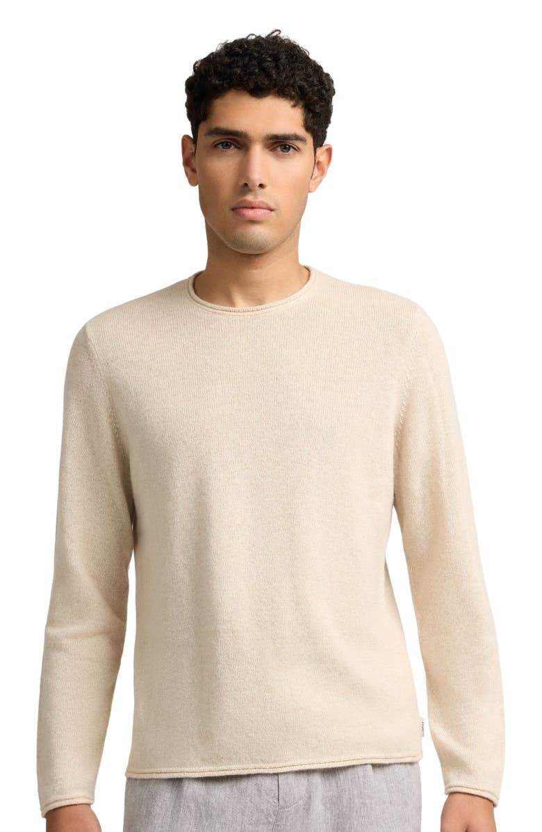 Onia Linen Cashmere Rollneck Sweater, Alternate, color, Natural Melange