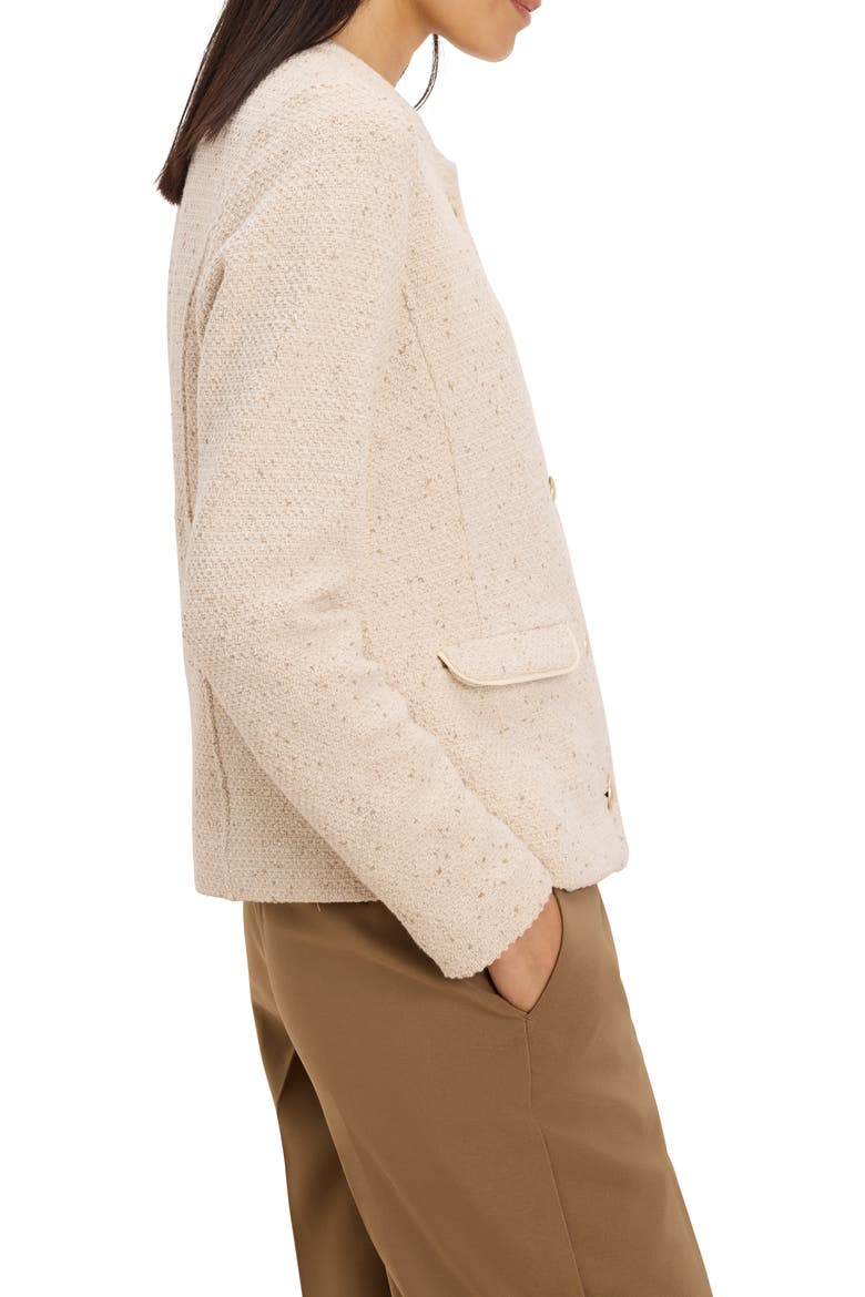 Cotton Blend Tweed Knit Jacket, Alternate, color, CREAM MIX