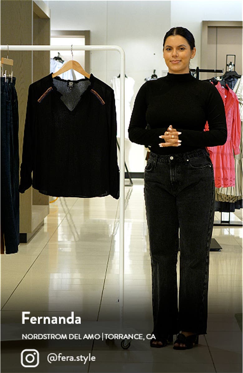 Embroidered Long Sleeve Blouse, sales video thumbnail