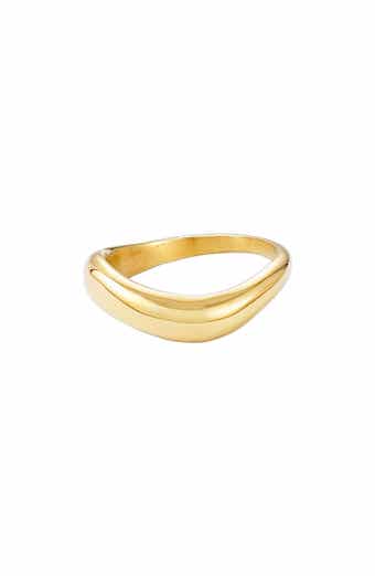 Adornia 18K Gold Plated Wavy Band Ring