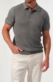 STUDIO GARNET LOS ANGELES Cable Knit Polo Sweater