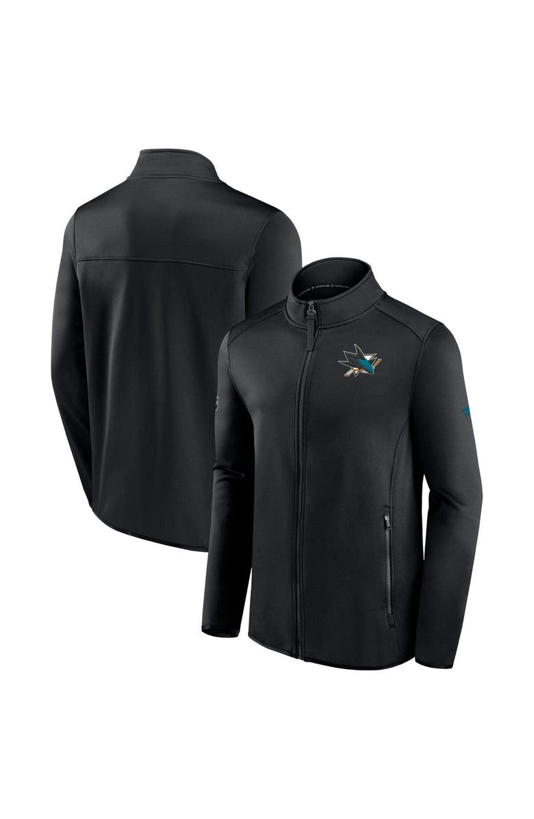 FANATICS Men's Fanatics Branded Black San Jose Sharks Authentic Pro Rink Fleece Full-Zip Jacket, Main, color,
