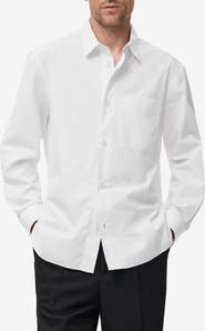 MANGO Relaxed Fit Stripe Button-Up Shirt