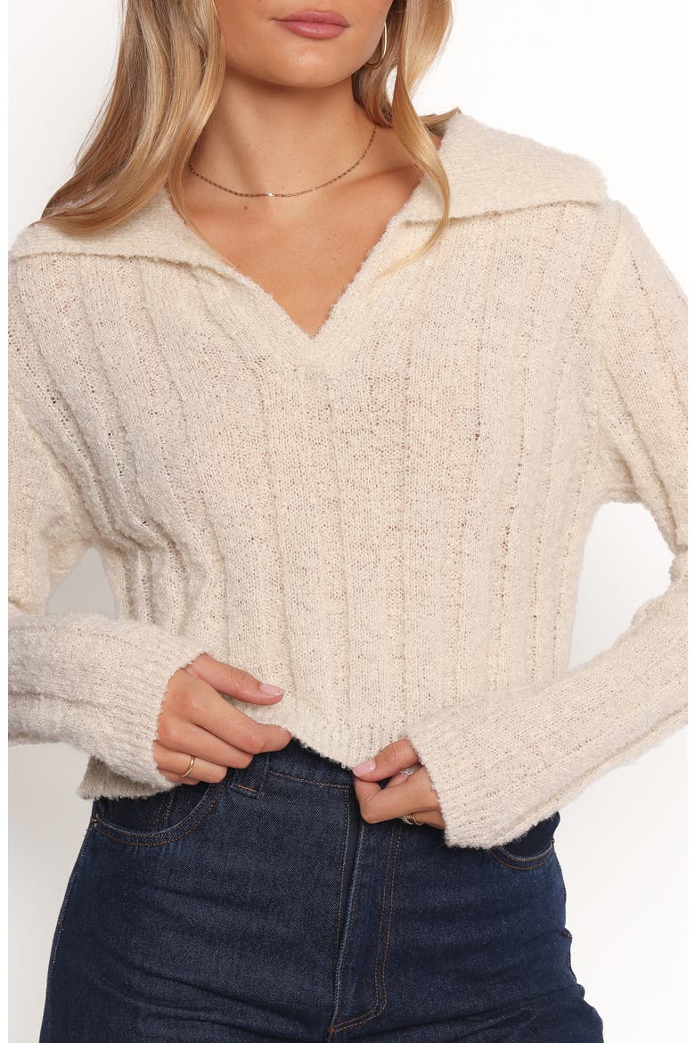 Romy Collar Crop Sweater, Alternate, color, ECRU